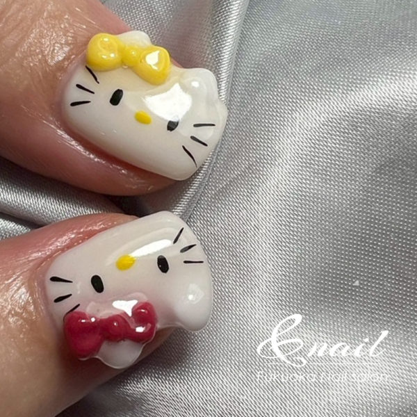 親指 キティーちゃんネイル 福岡