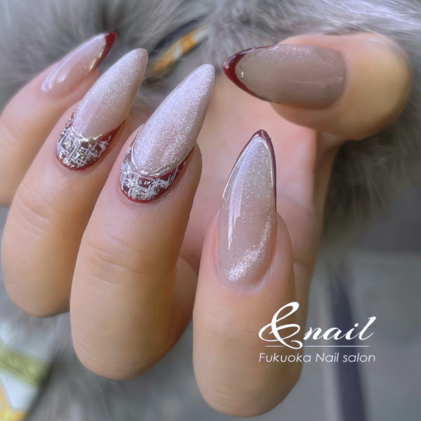 ツイードとマグネットネイル