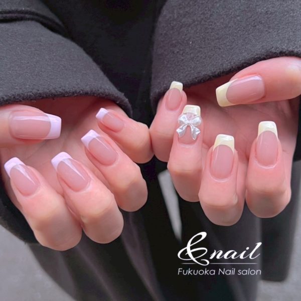 春フレンチネイル