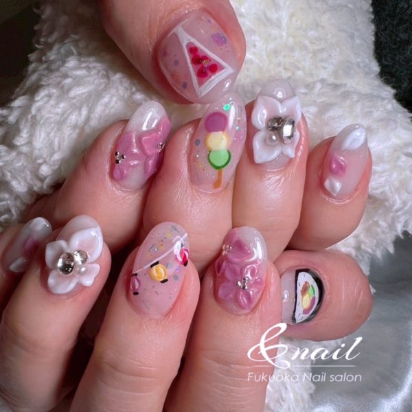 桜の花見ネイル02