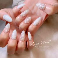 ガーリードットネイル☆秋冬ホワイト可愛い！