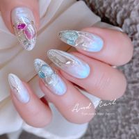 ミラーとマグネットを使った夏ネイル