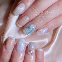 人魚のしっぽネイル☆ミラーフレンチ