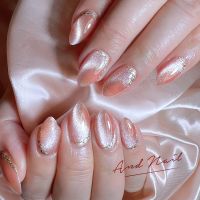 ガラスフレンチパーツ使用・マグネットネイル