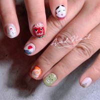 お正月ネイル。お正月以外のキャラアートもお任せ下さい。