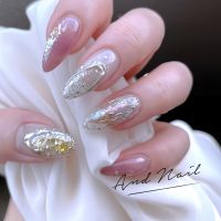 キラキラ春夏のミラーニュアンスネイル