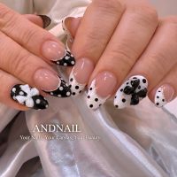 \リボン×ドットの最強ガーリーネイル♡/