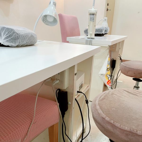 ネイルサロンの店内